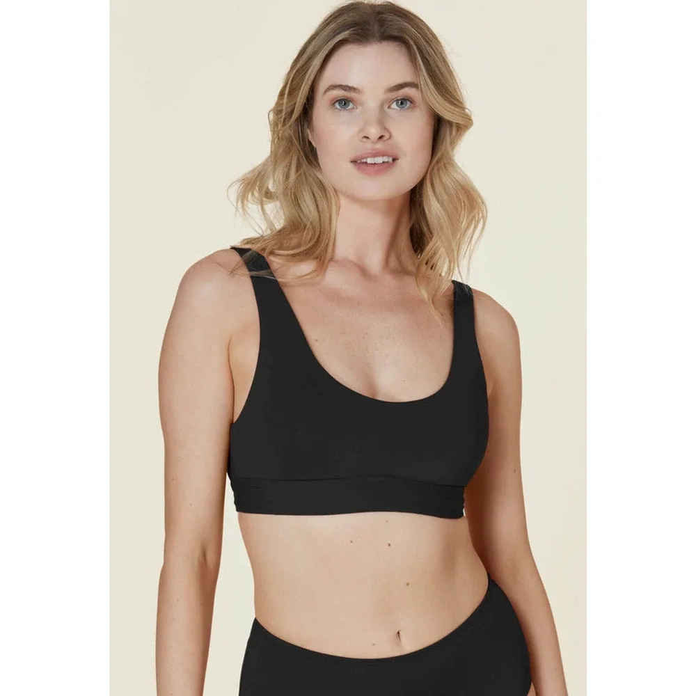 Andie Swim The Ventura Bikini Top in Black M NWT